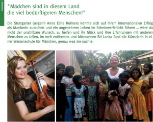 Das Polizeimusikkorps Baden-Würtemberg gab Benefizkonzert mit Anna Elina Reimers am 17.04.2011 (Böblinger Bote vom 19.04.2011)
